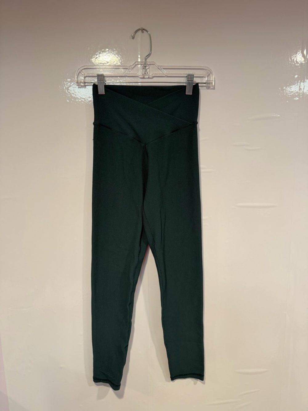 Green crossover waffle knit‎ aerie offline leggings